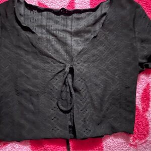 SHEIN Black Lace Crop Top